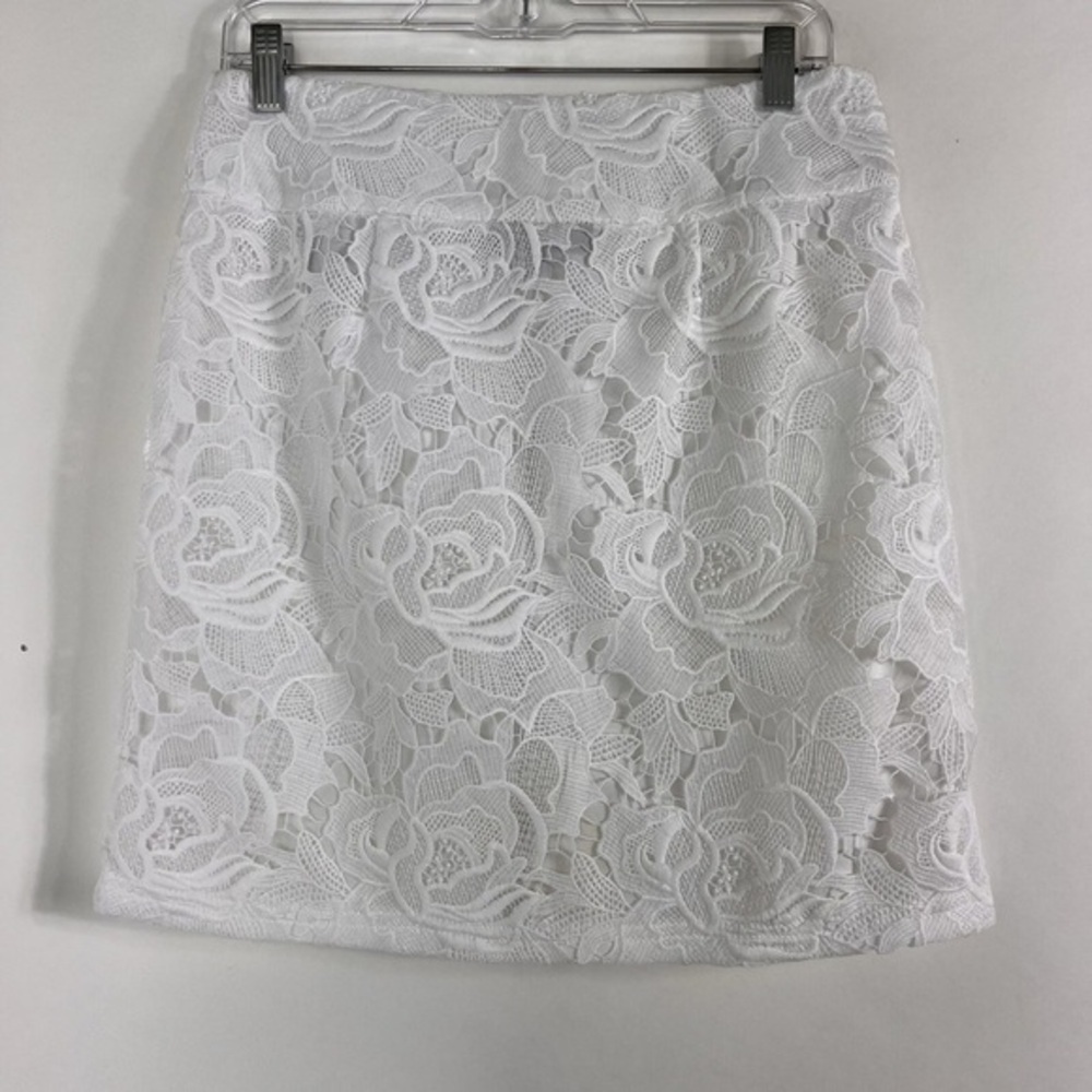 INC International Concepts White Lace Pencil Skirt